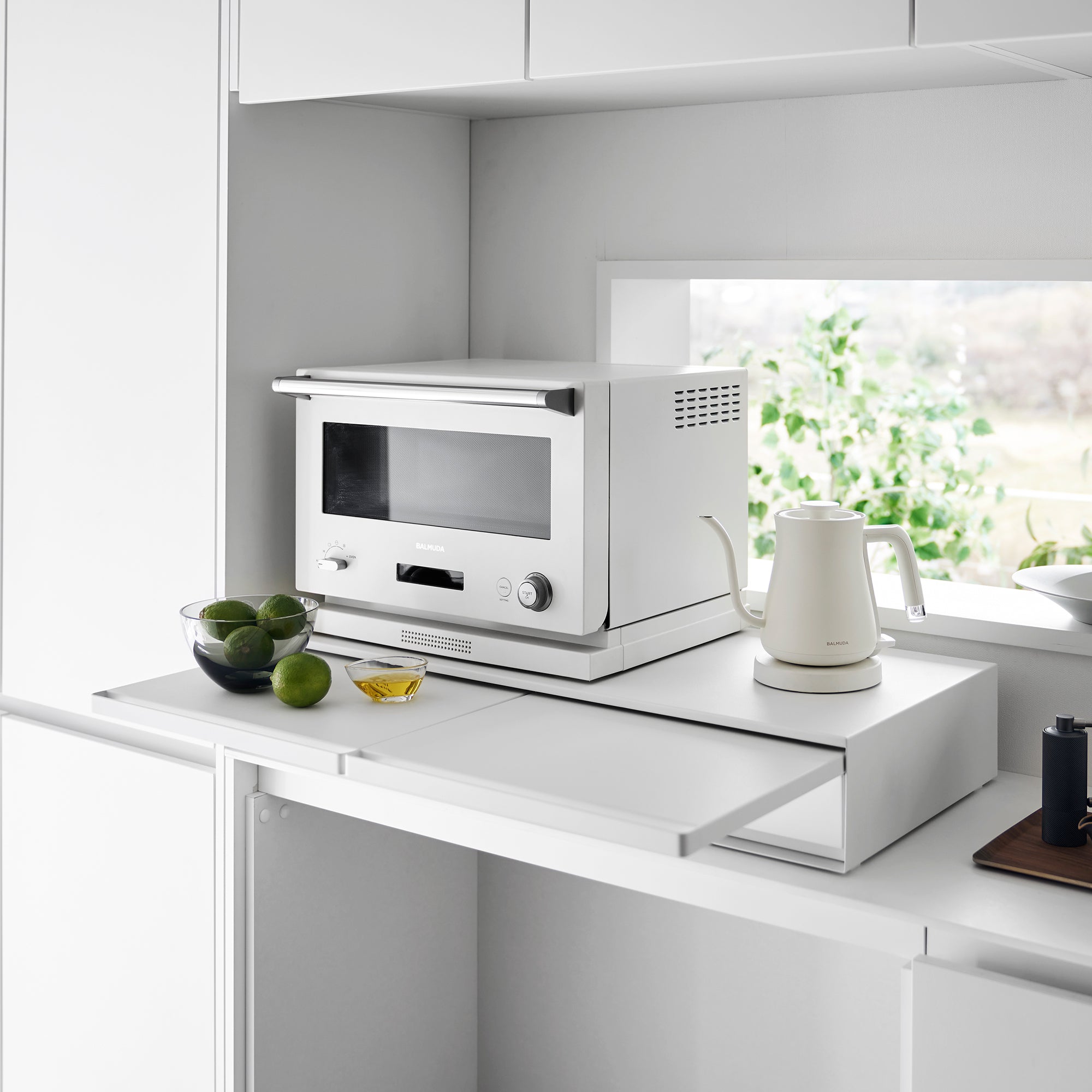 Yamazaki Home Countertop Drawer with Pull-Out Shelf - Wide - Steel