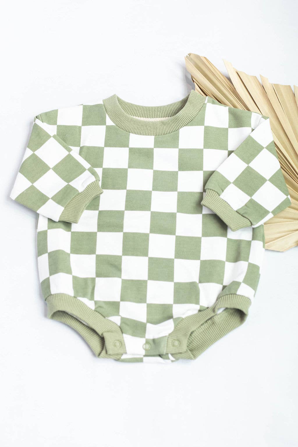 Little Organic Company Checkered Oversized Bubble Romper