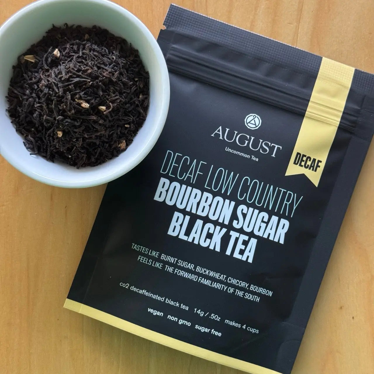 August Uncommon Tea Decaf Low Country - Bourbon Sugar Black Tea