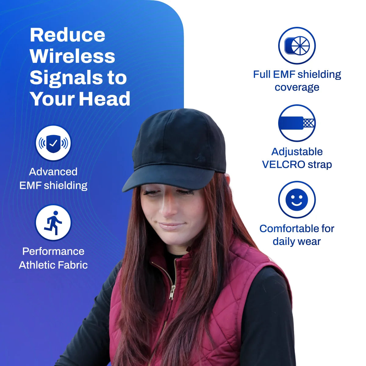 DefenderShield EMF Radiation Protection Baseball Cap