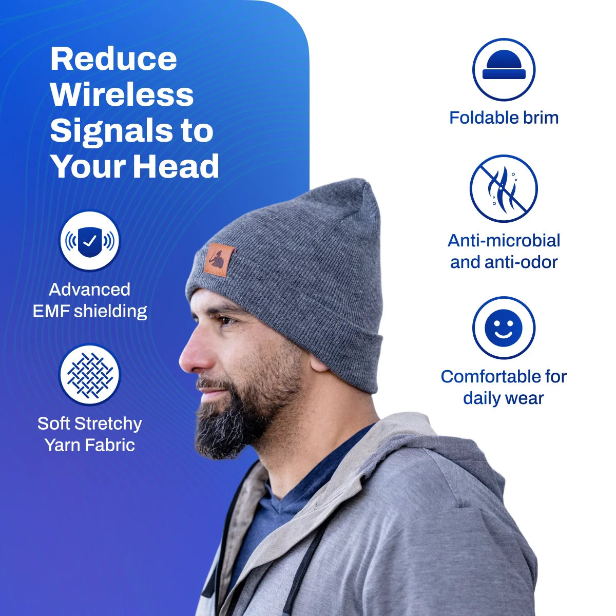 DefenderShield EMF Radiation Protection Winter Beanie