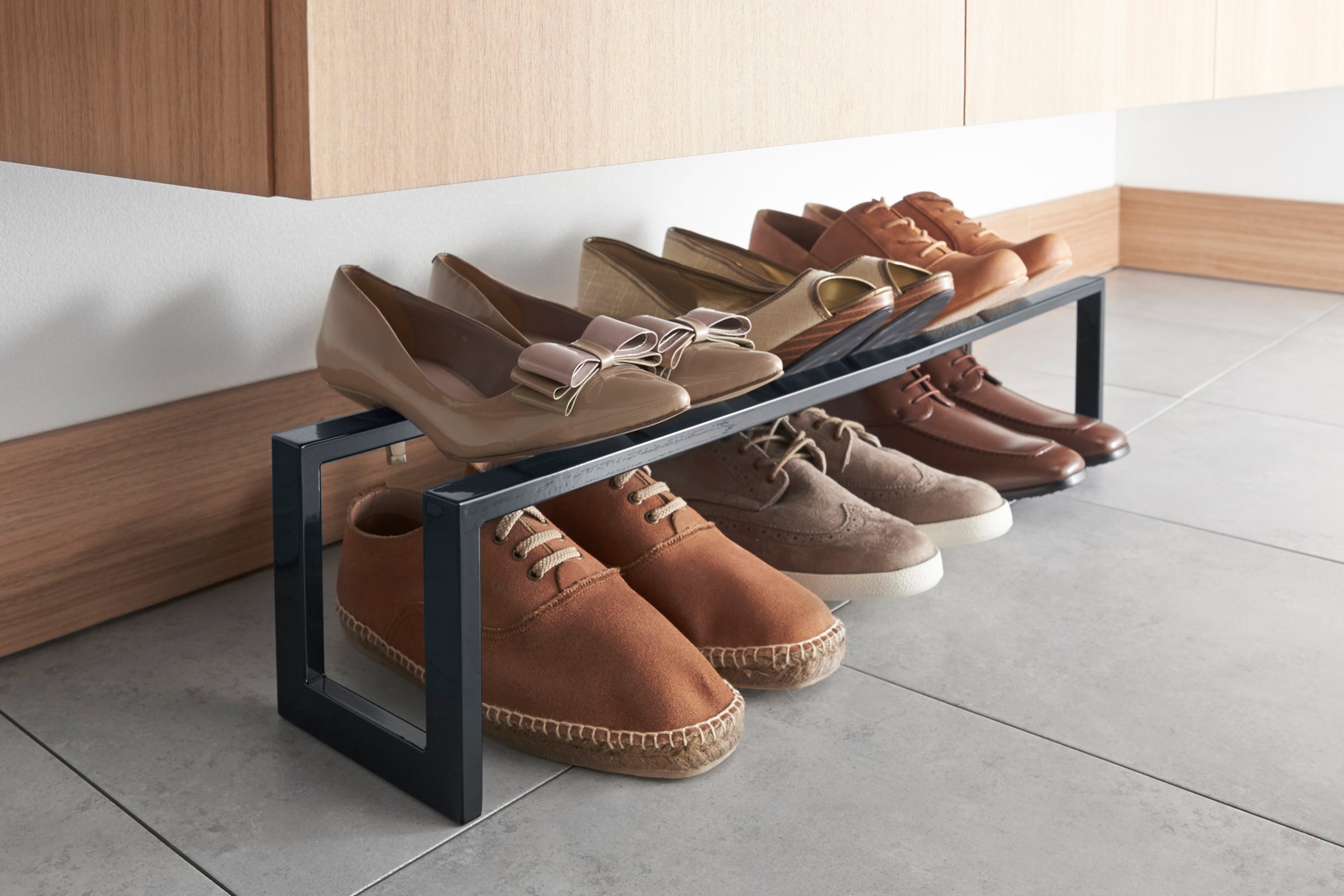 Yamazaki Home Expandable Shoe Rack (6" H)  - Steel