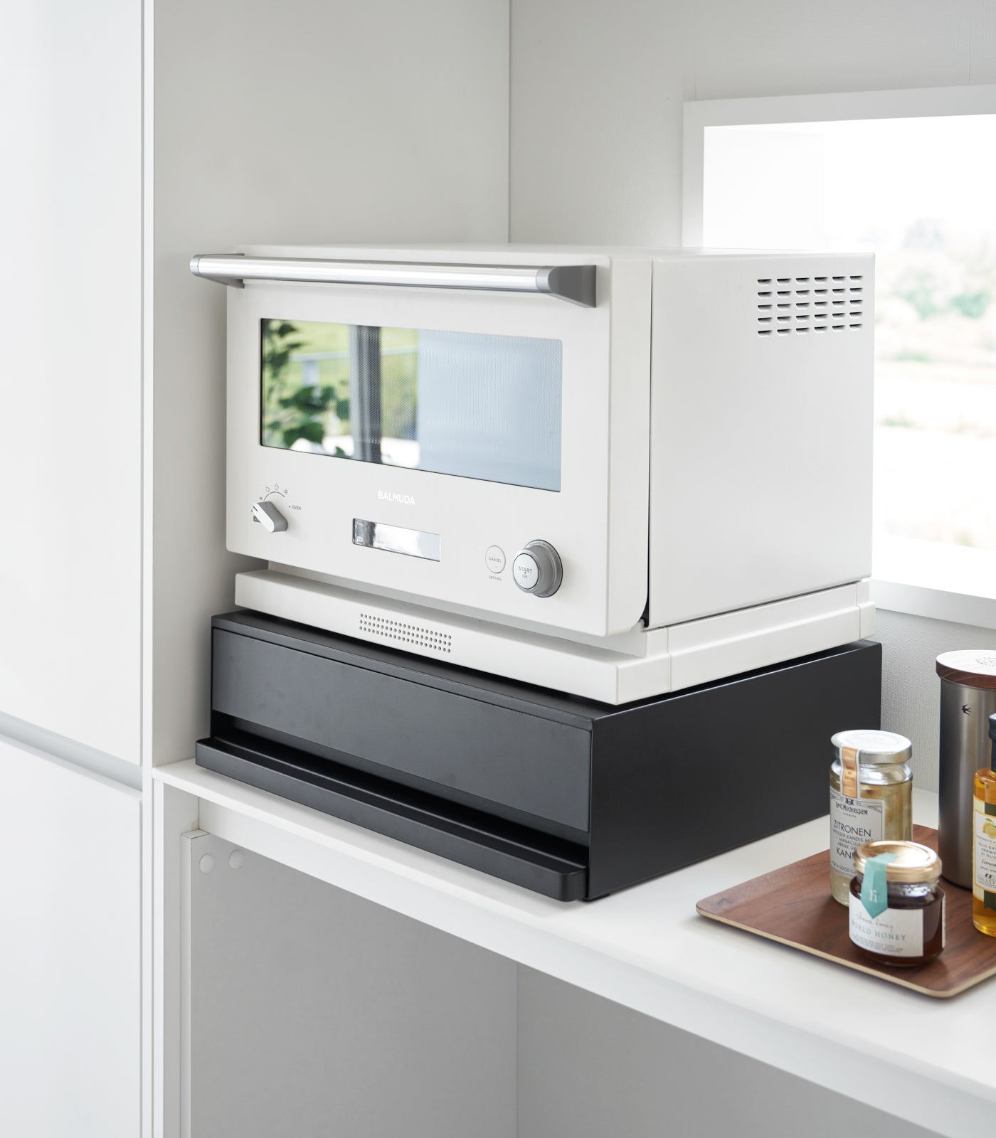 Yamazaki Home Countertop Drawer with Pull-Out Shelf - Steel