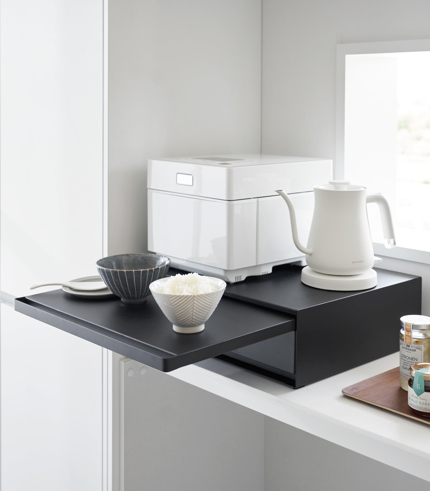 Yamazaki Home Countertop Drawer with Pull-Out Shelf - Steel