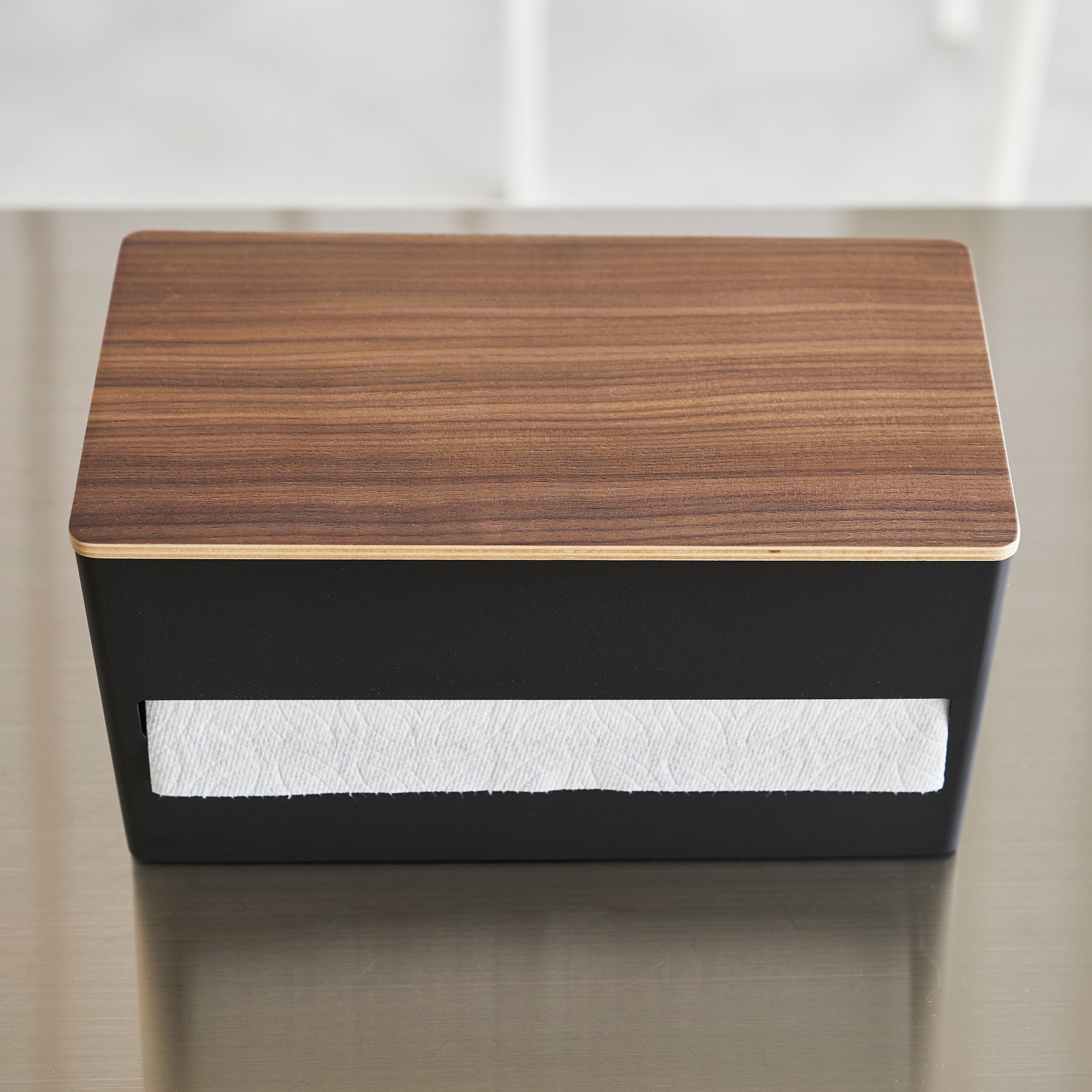 Yamazaki Home Paper Towel Dispenser - Steel + Wood