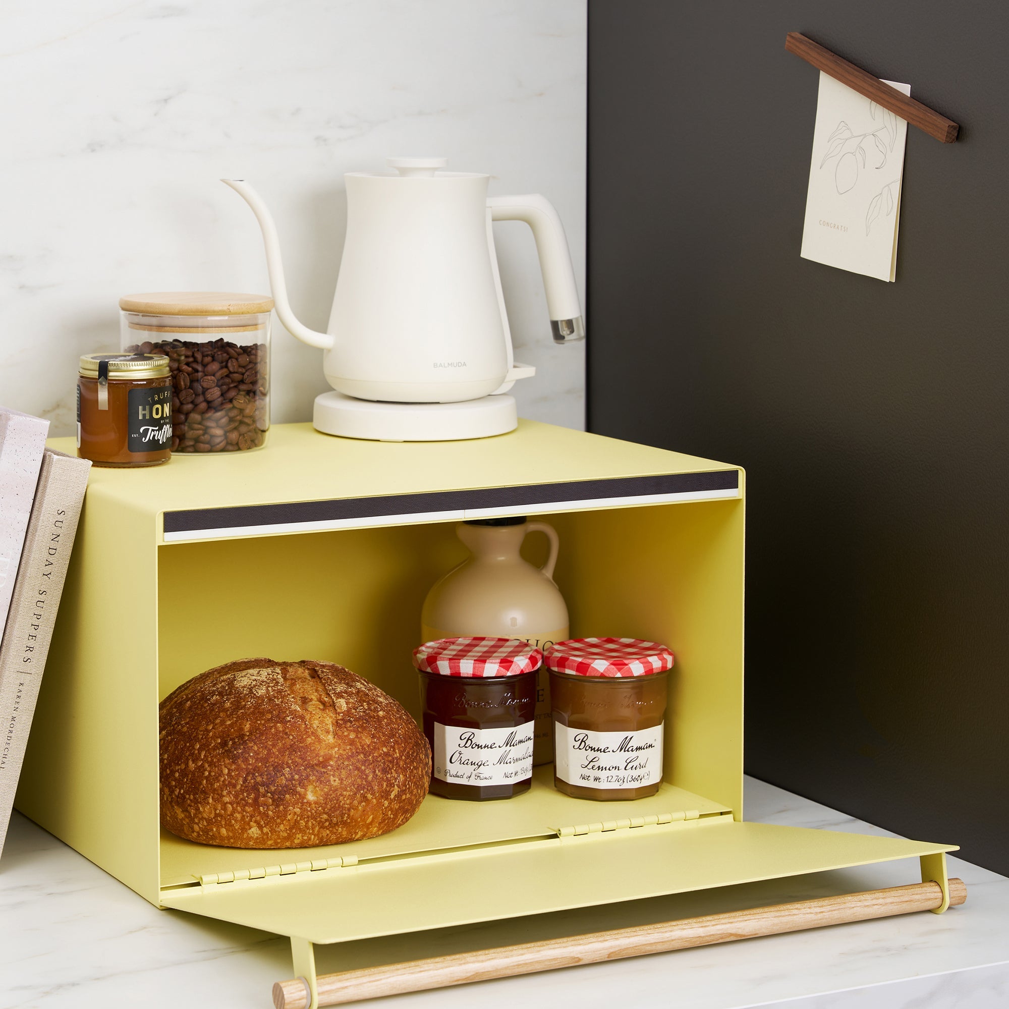 Yamazaki Home Bread Box - Steel + Wood