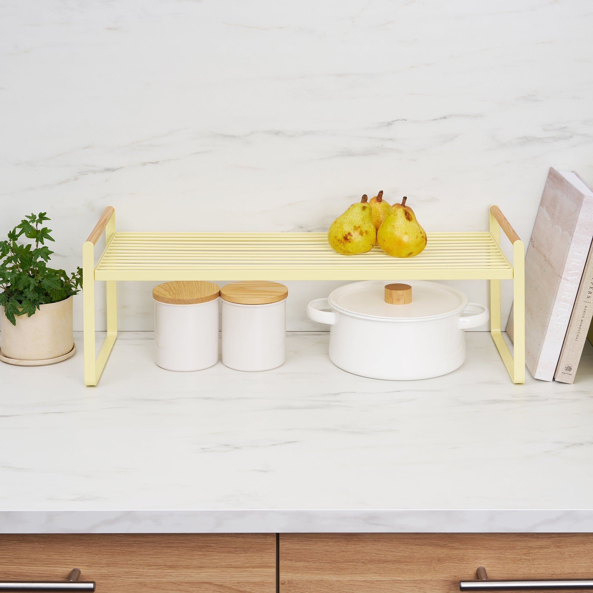 Yamazaki Home Countertop Wire Shelf - Steel + Wood