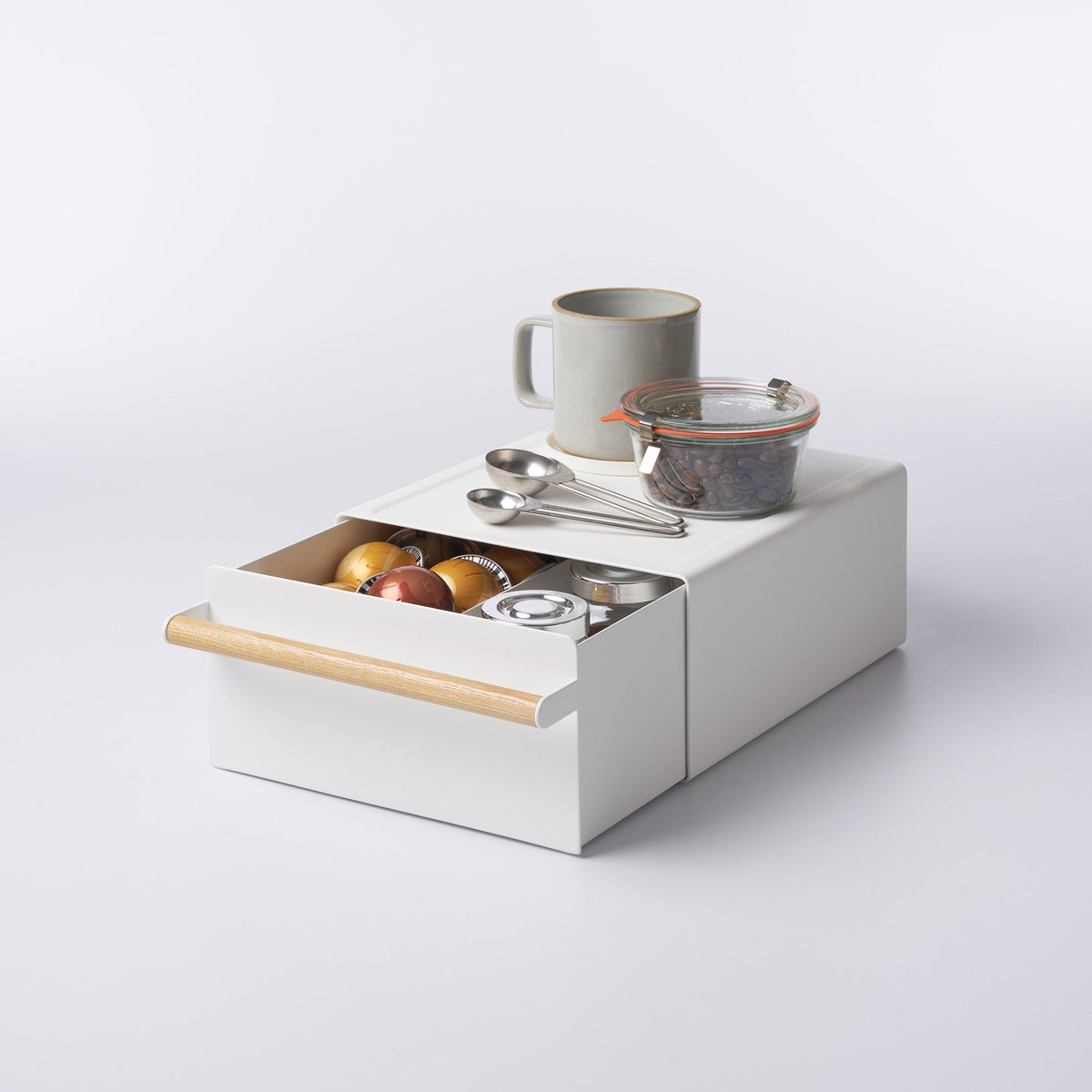 Yamazaki Home Countertop Rack with Drawer - Steel + Wood