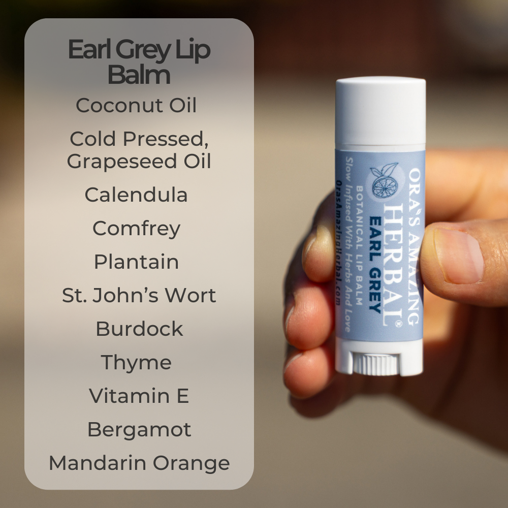 Ora's Amazing Herbal Natural Lip Balm 3 Pack, Vanilla, Earl Grey, Mintyliptus