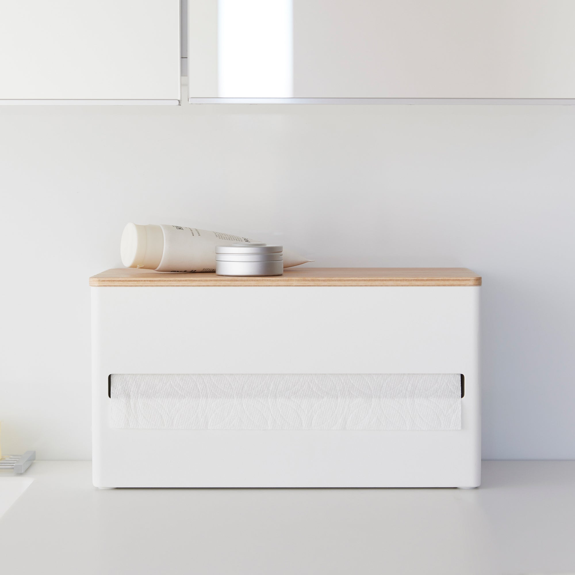 Yamazaki Home Paper Towel Dispenser - Steel + Wood