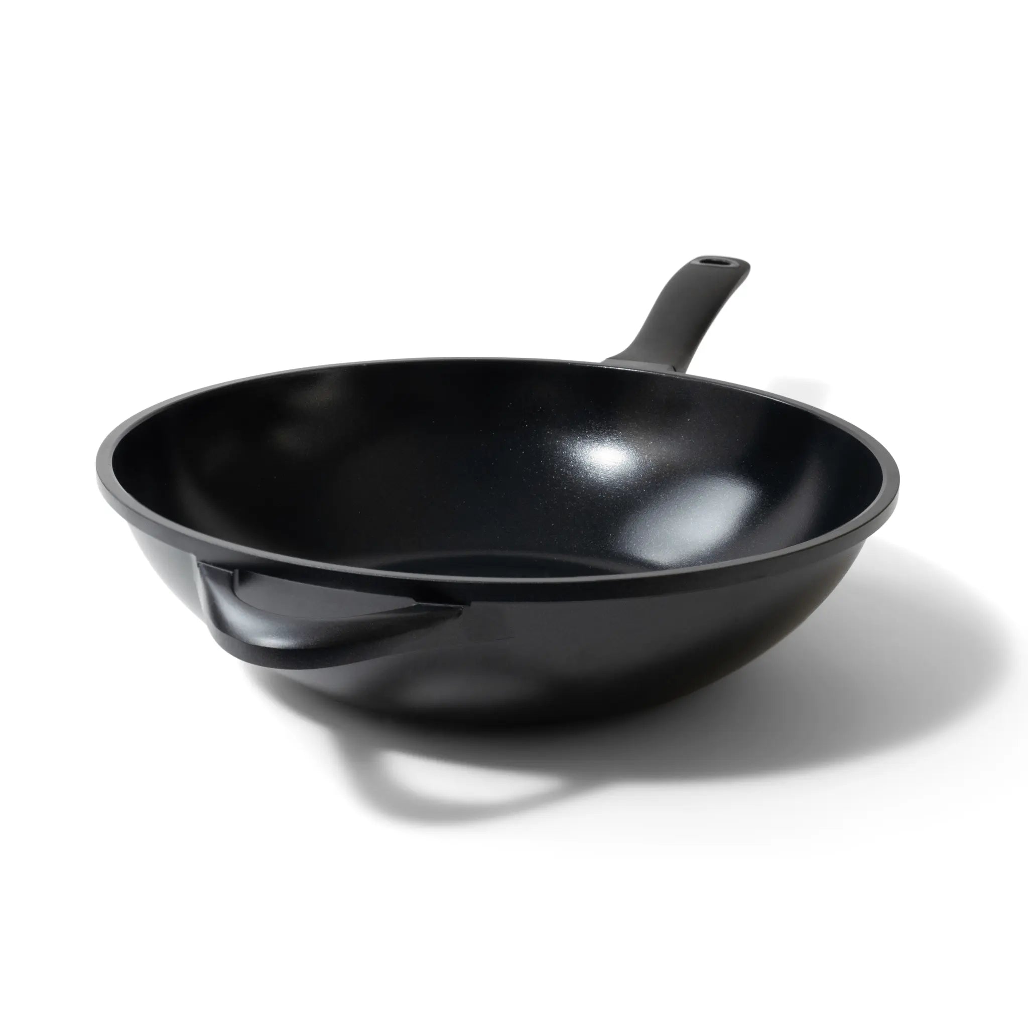 Black wok on a white background