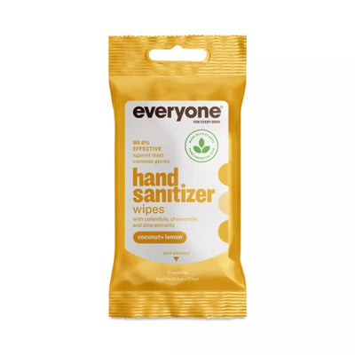 everyone Hand Sanitizer Wipes, Coconut + Lemon 
