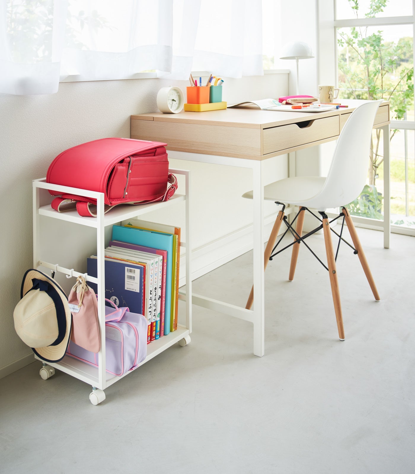 Yamazaki Home Two-Tier Hideaway Storage Cart (24" H)  - Steel