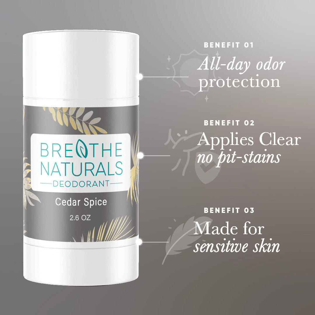 Breathe Naturals Deodorant Cedar Spice - 2 Pack