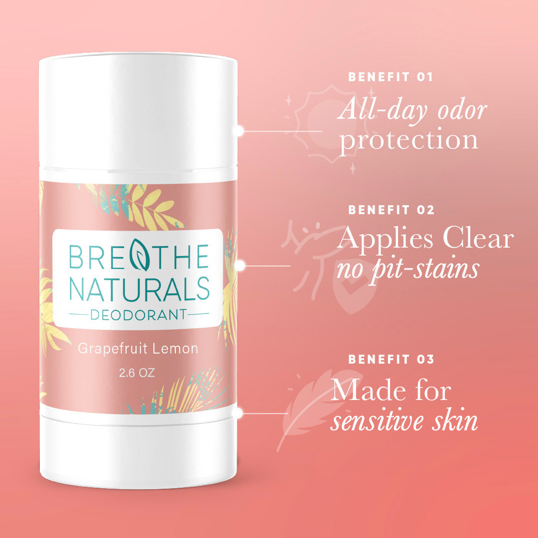 Breathe Naturals Deodorant Grapefruit Lemon - 2 Pack