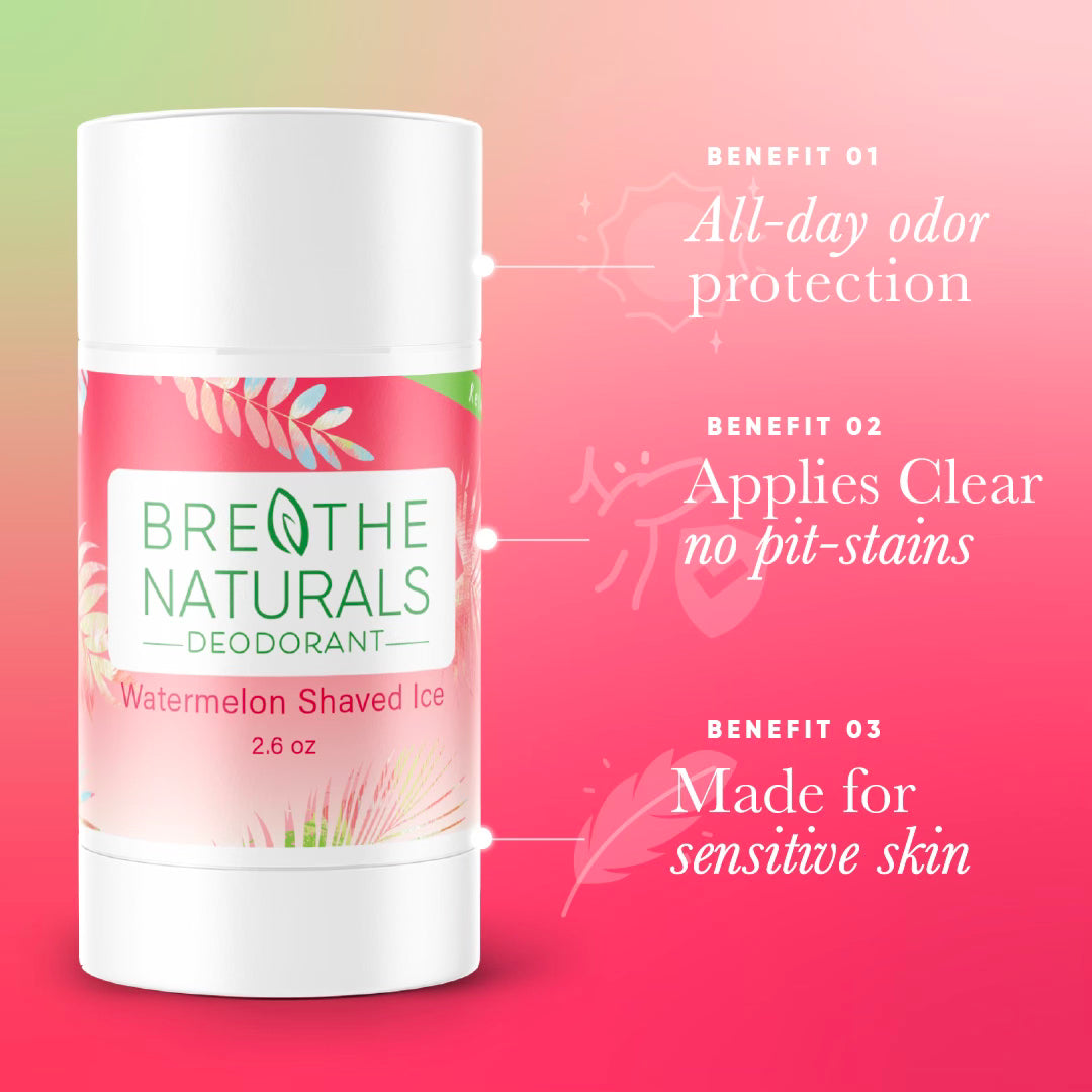 Breathe Naturals Deodorant Watermelon Shaved Ice - 2 Pack