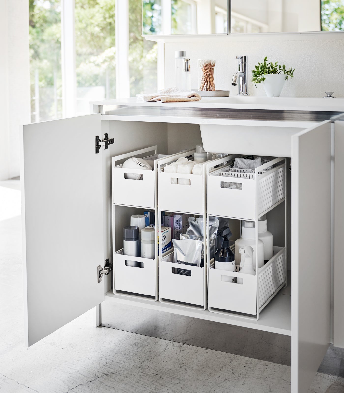 Yamazaki Home Two-Tier Cabinet Storage Basket