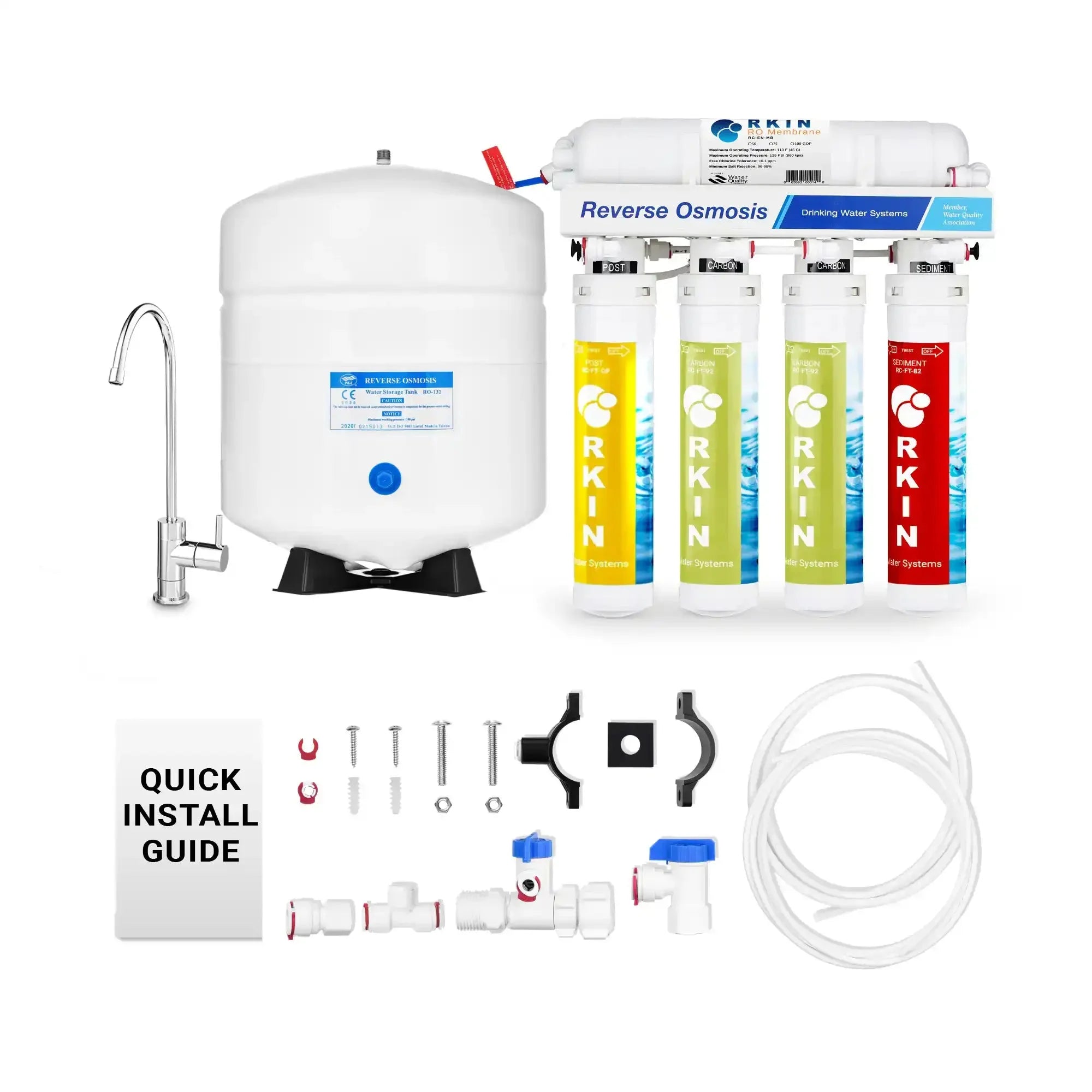 RKIN Flash Undersink Reverse Osmosis System with Chrome Lead-Free Faucet