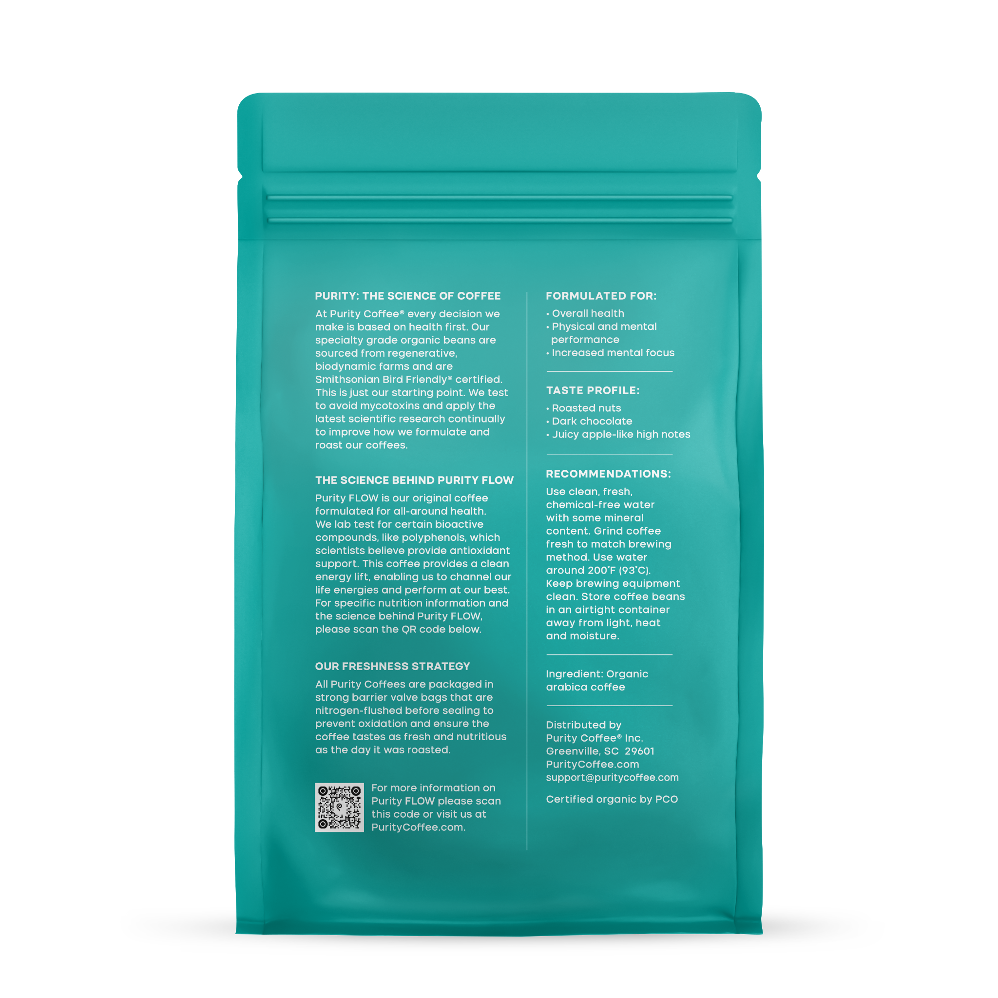 Purity Coffee FLOW: Original Medium Roast Whole Bean Organic Coffee