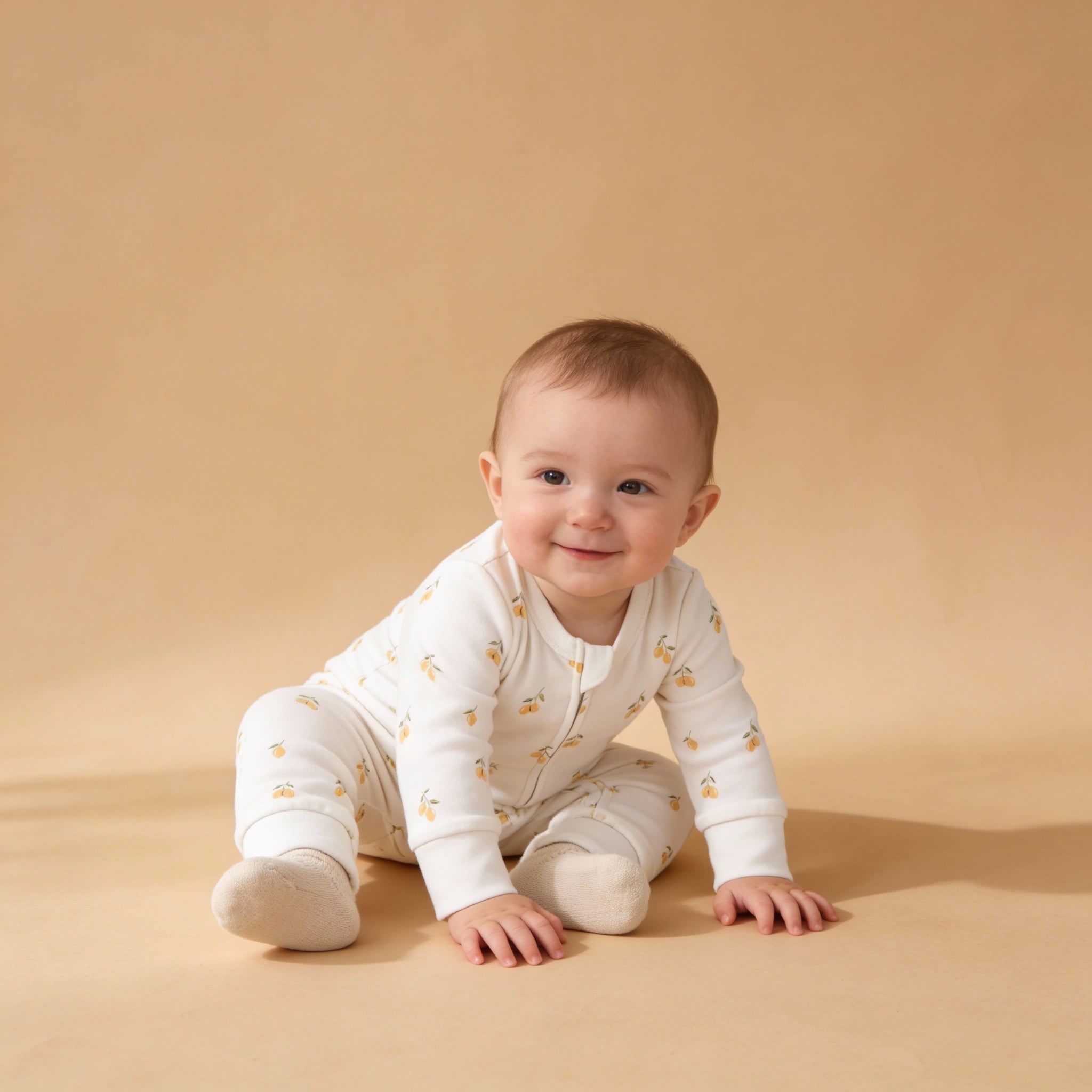 Makemake Organics - Organic 2-Way Zip Romper - Lemons