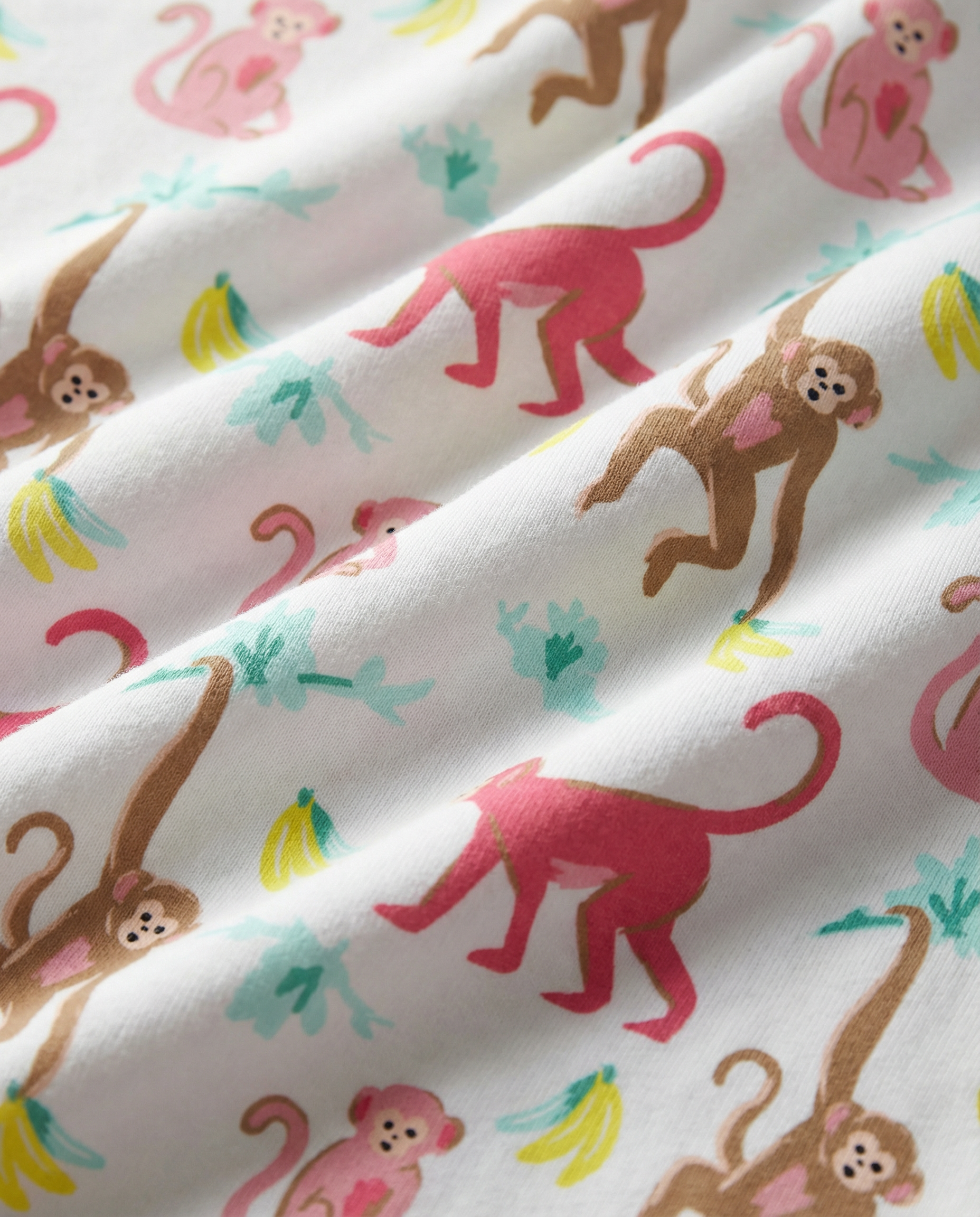 12|12 The Organic Long Sleeve Pajama Set [Monkeying Around Pink]