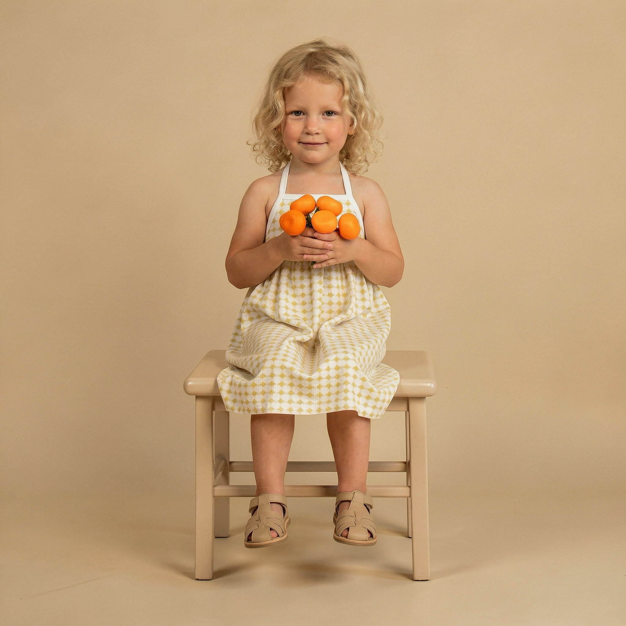 Makemake Organics - Organic Tie-Back Strap Dress - Dotty Gingham