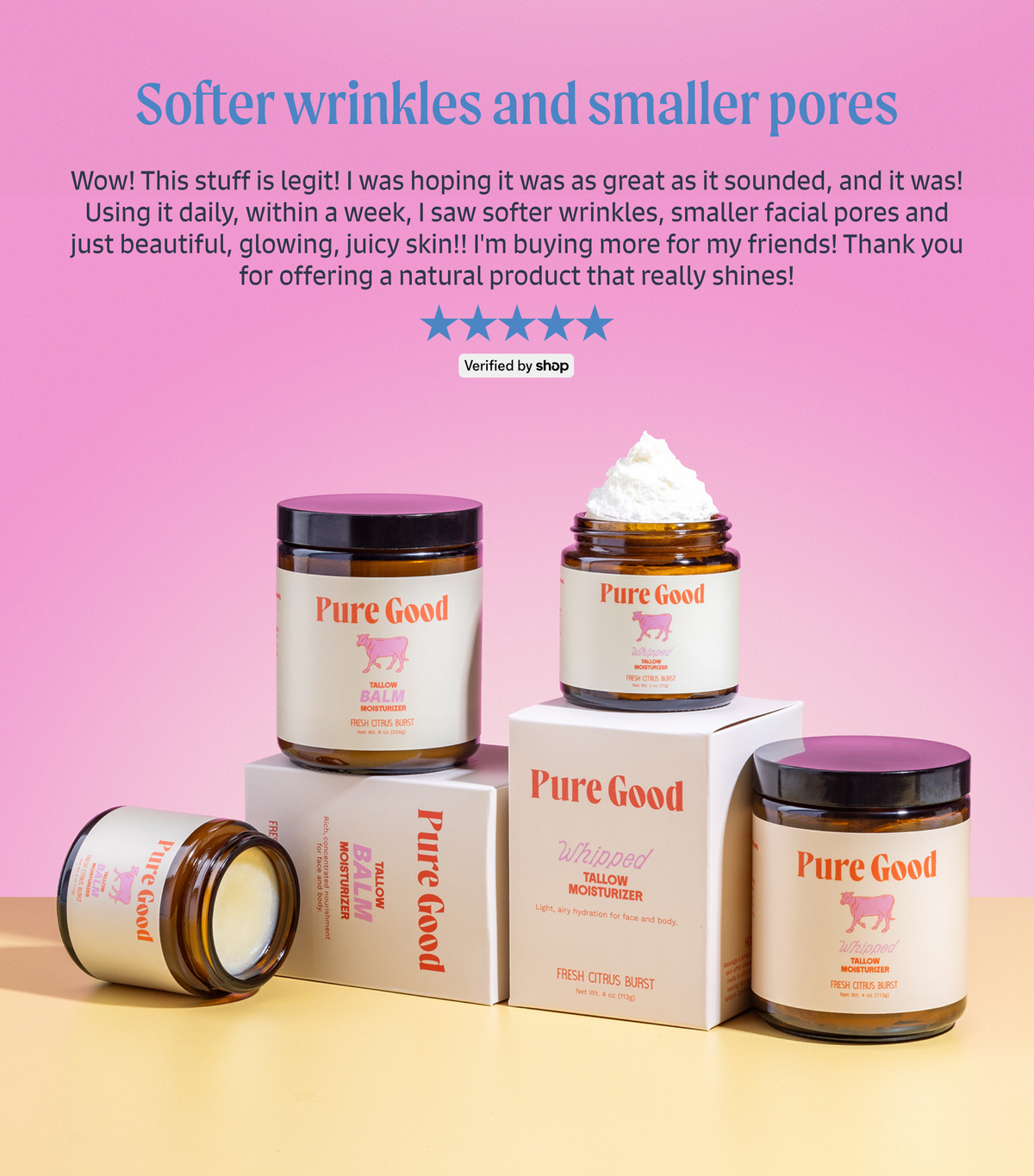 Pure Good Fresh Citrus Burst Whipped Tallow - Hydration and Vitamin C