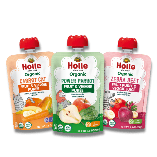 Holle Fruit & Veggie Bundle: Carrot Cat, Power Parrot, Zebra Beet