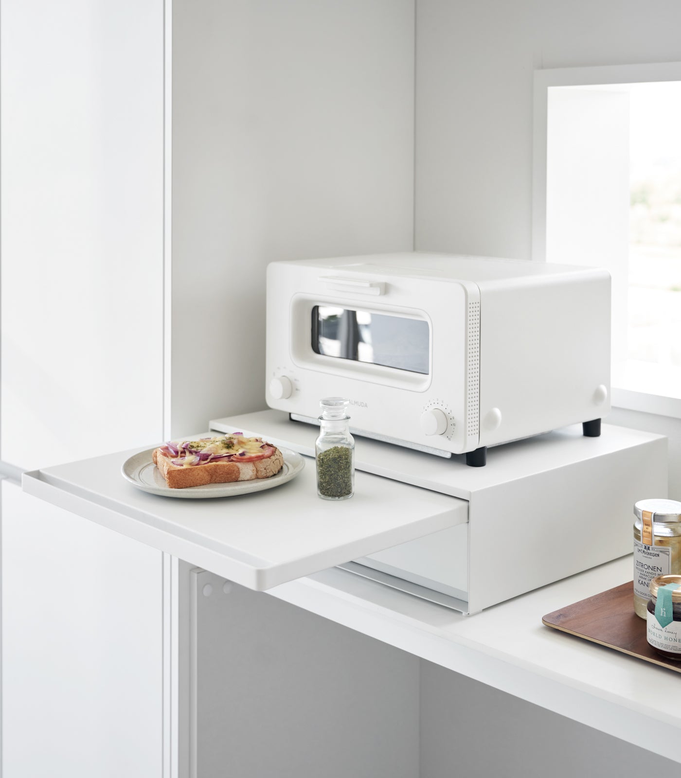 Yamazaki Home Countertop Drawer with Pull-Out Shelf - Steel
