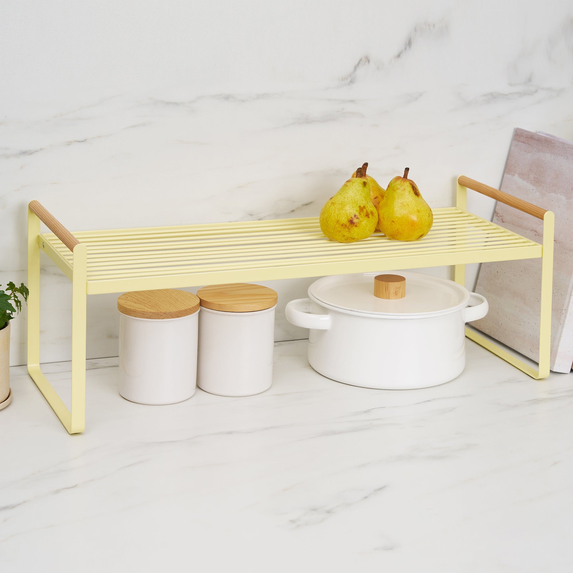 Yamazaki Home Countertop Wire Shelf - Steel + Wood