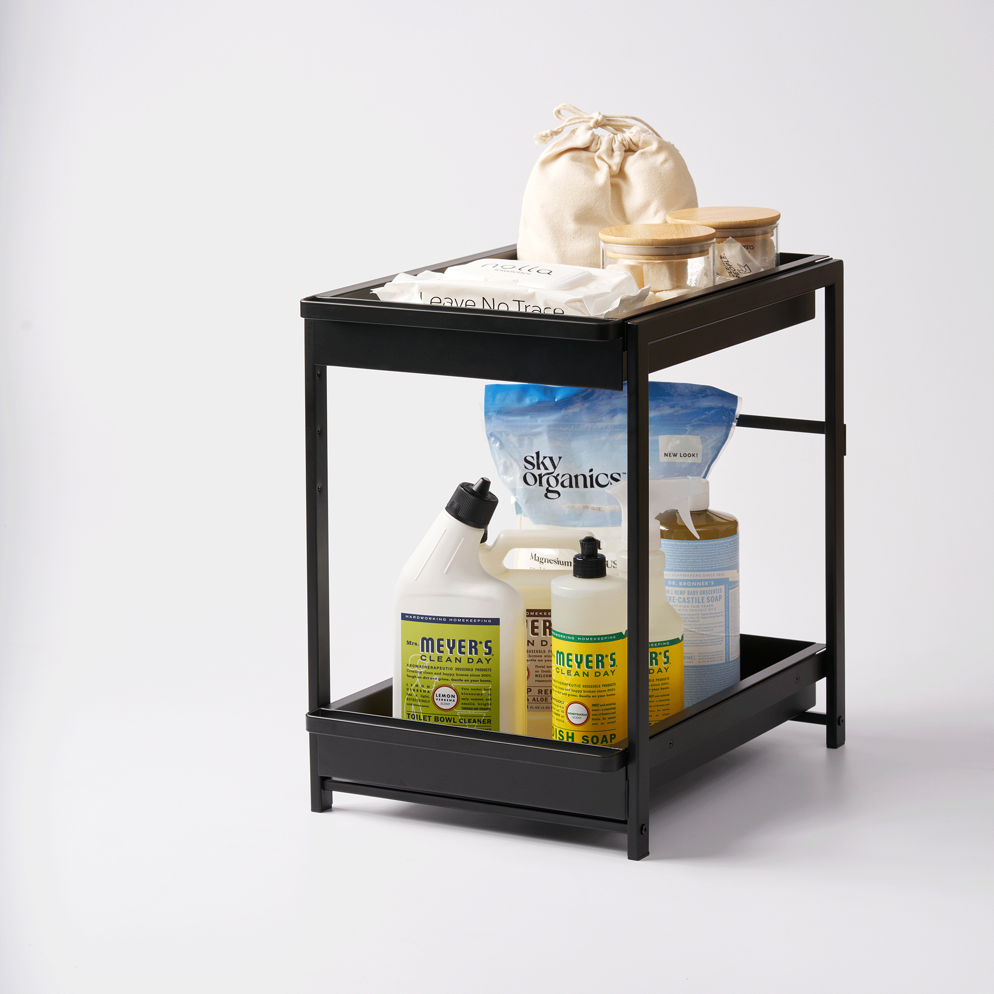 Yamazaki Home Two-Tier Pull-Out Shelf - Steel