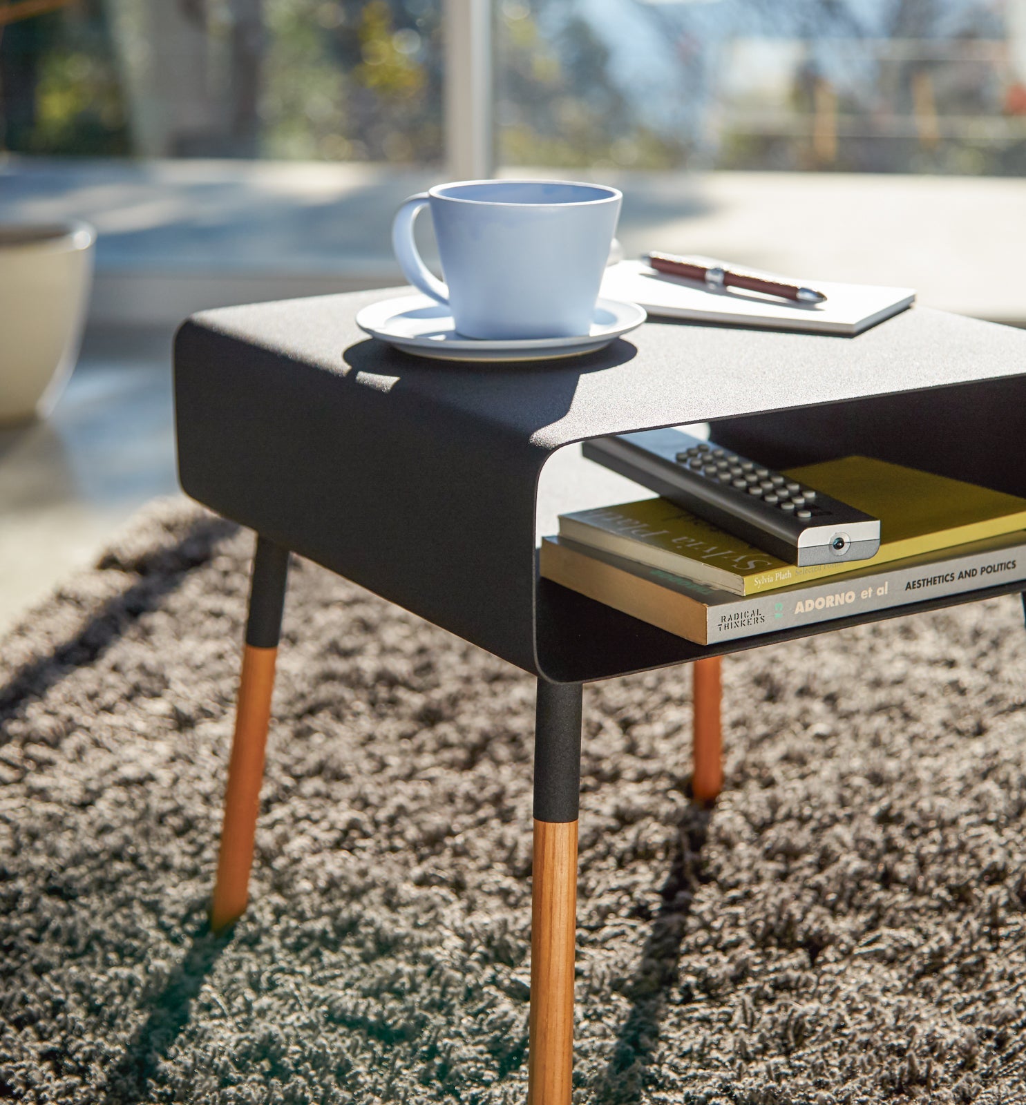Yamazaki Home Storage Table - Short (14" H)  - Steel + Wood