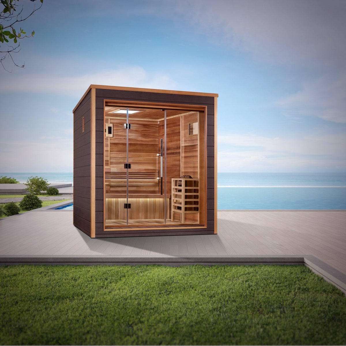 Golden Designs Drammen 3-Person Outdoor Traditional Sauna - Canadian ...