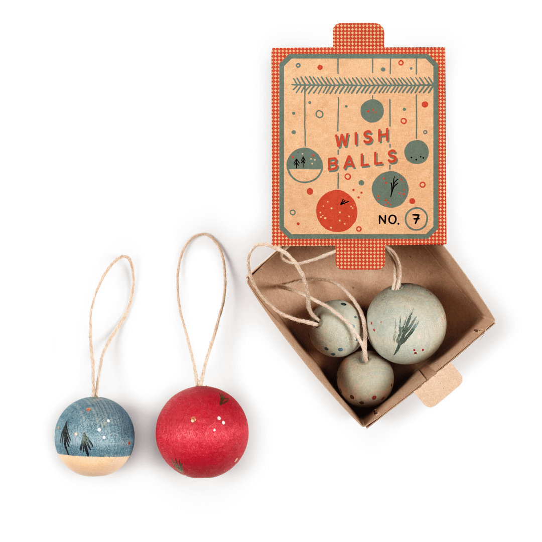 10. Wooden Wish Ball Ornaments