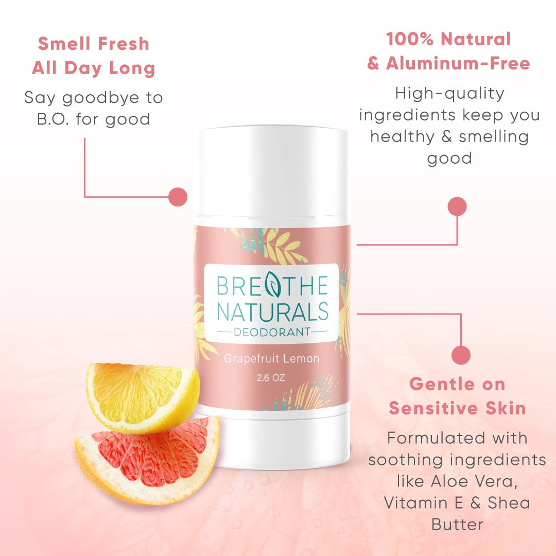 Breathe Naturals Deodorant Grapefruit Lemon - 2 Pack