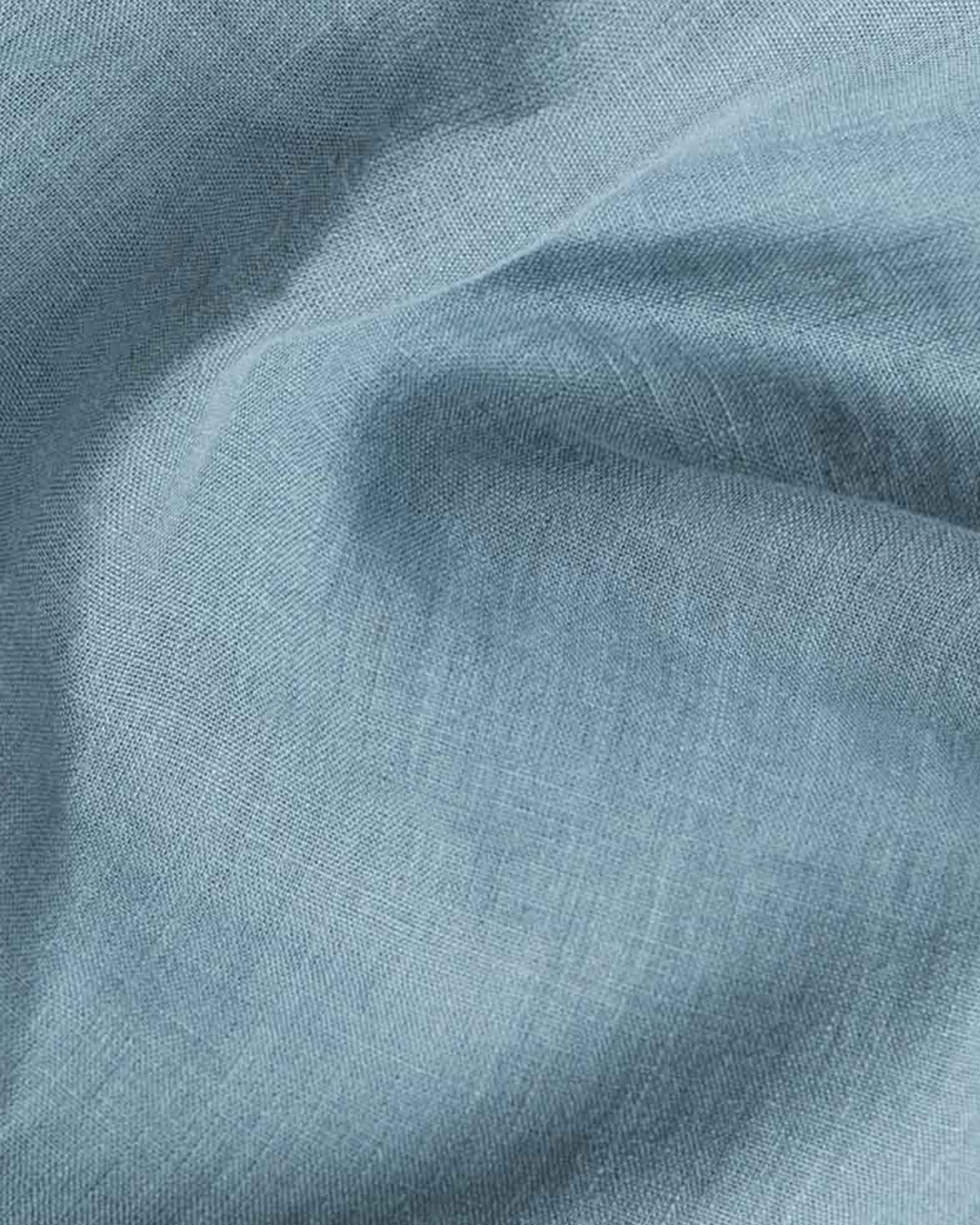 MagicLinen Gray Blue Linen Sheet Set (4 Pcs)