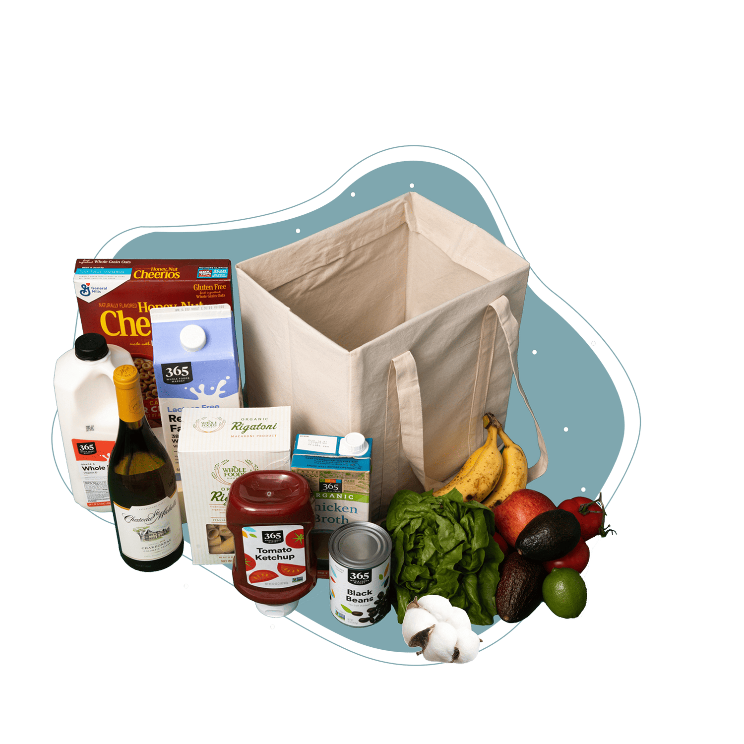 Organic Cotton Mart Collapsible Grocery Shopping Bags