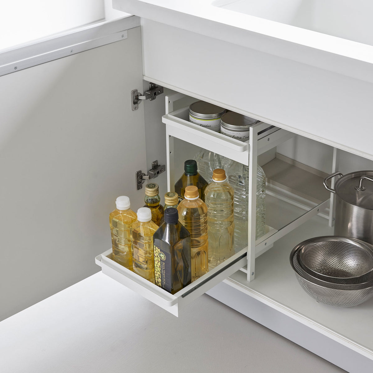 Yamazaki Home Two-Tier Pull-Out Shelf - Steel