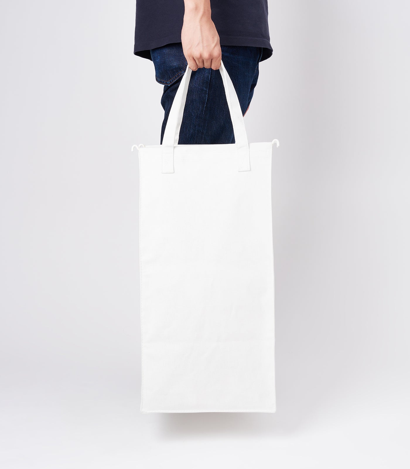 Yamazaki Home Laundry Hamper with Cotton Liner - Two Sizes - Steel + Cotton