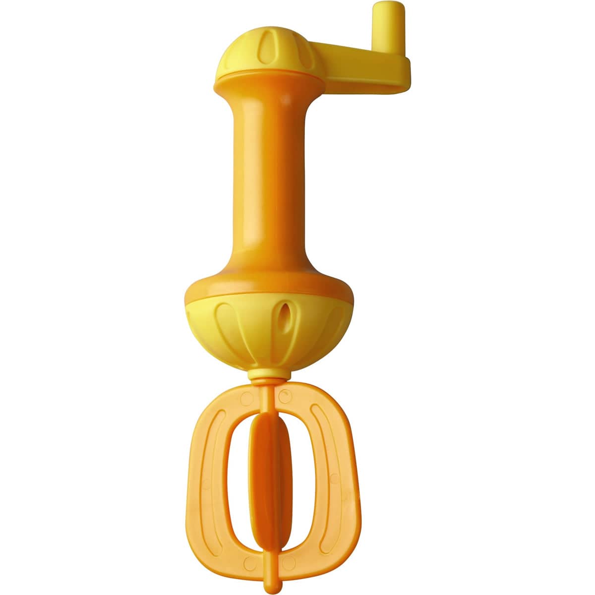 Yellow and orange kitchen tool on a white background