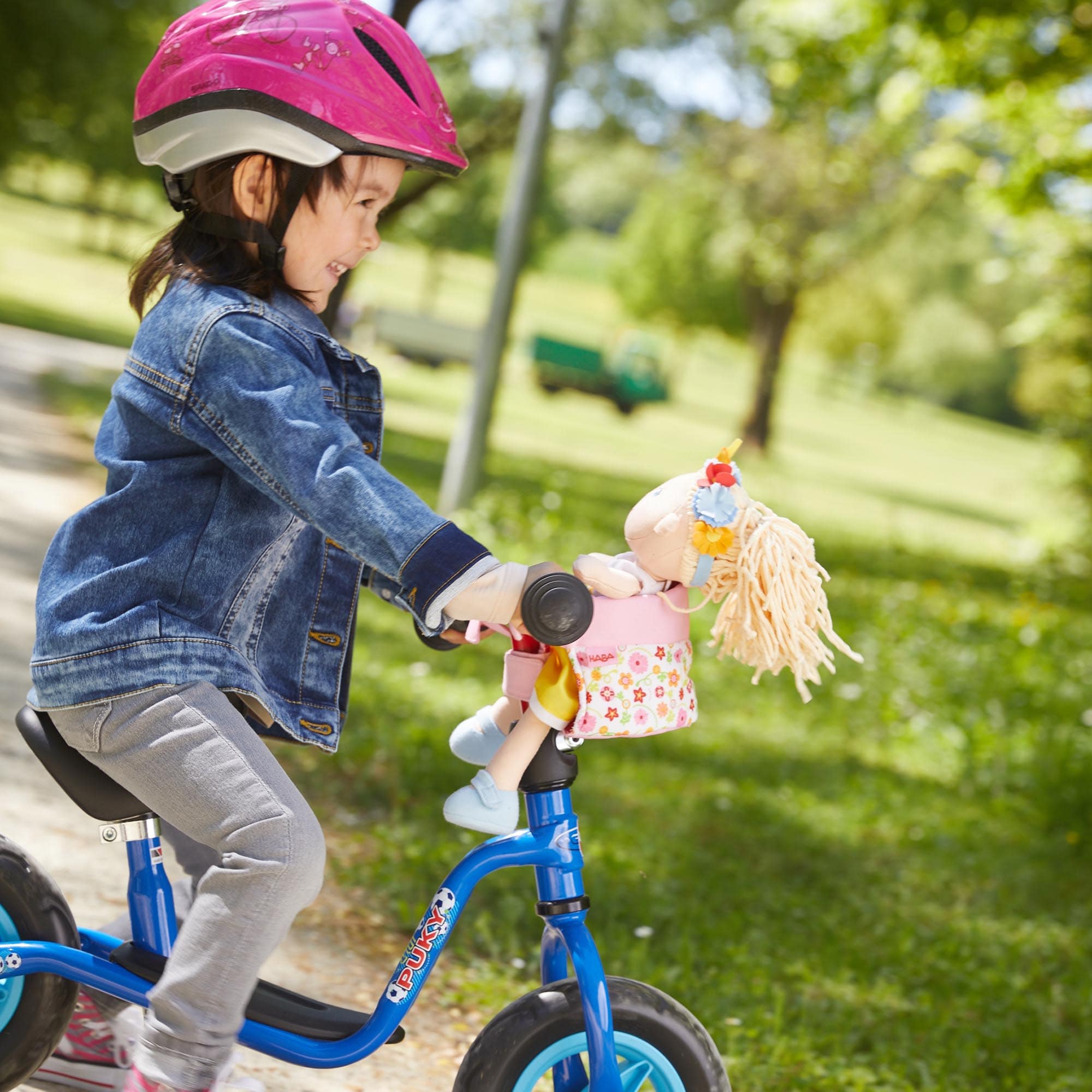 HABA Soft Doll's Bike Seat Flower Meadow