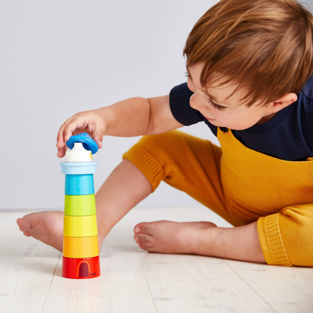 HABA Lighthouse Wooden Rainbow Stacker