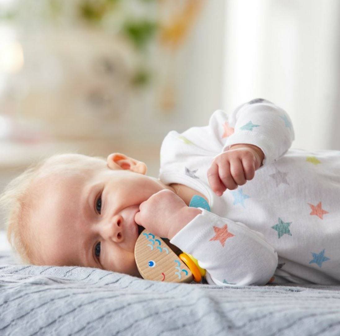 HABA Rattlefish Wooden Baby Rattle
