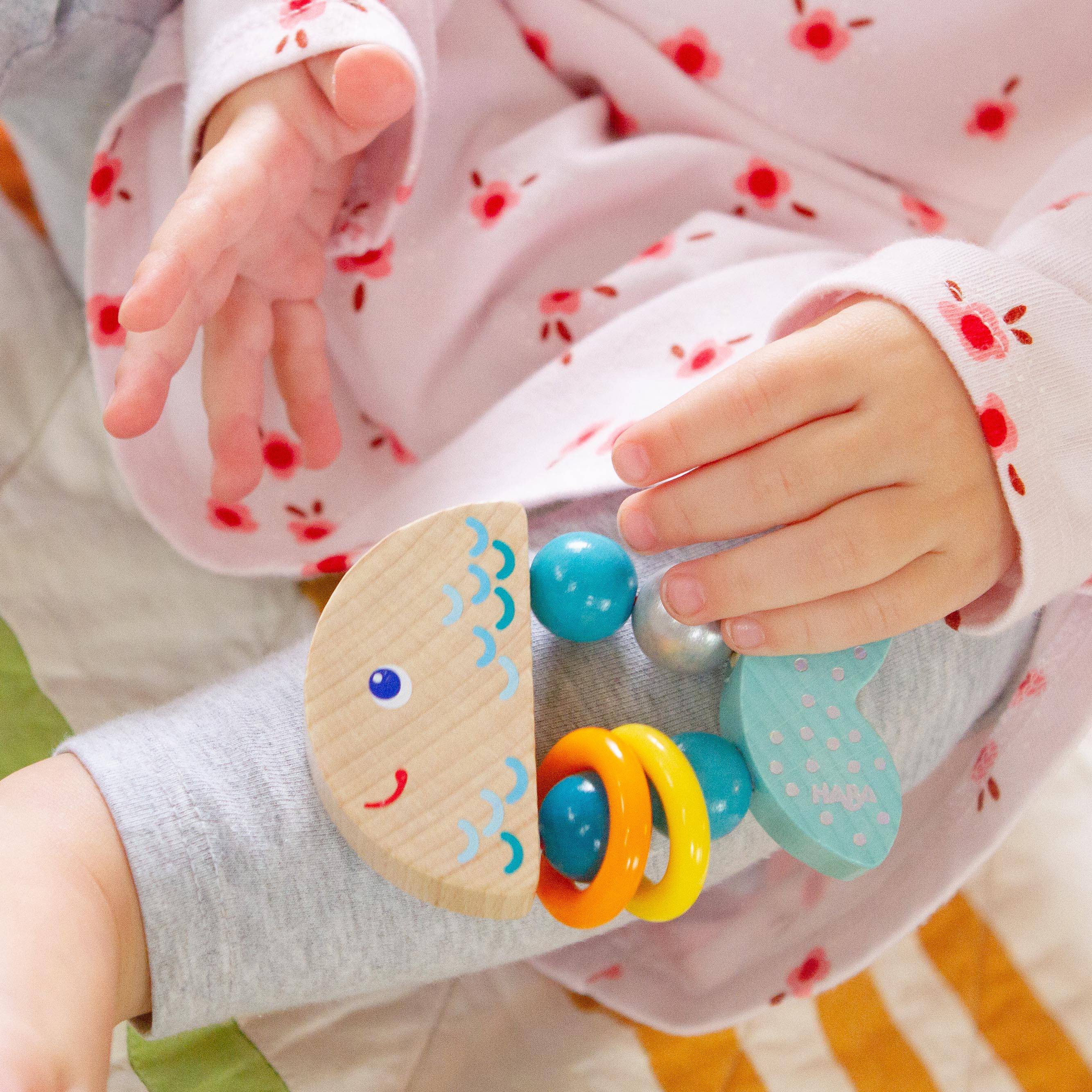 HABA Rattlefish Wooden Baby Rattle