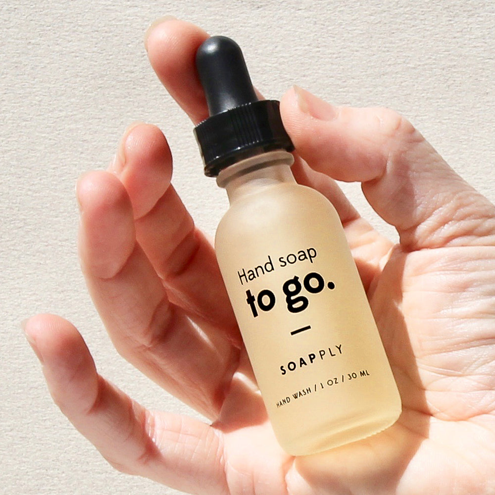 Soapply portable hand soap being used
