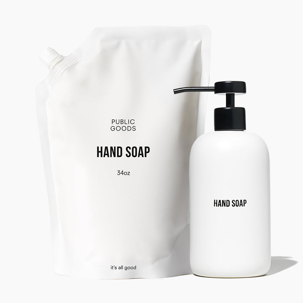 Public Goods Stoneware Soap Dispenser + Hand Soap Refill