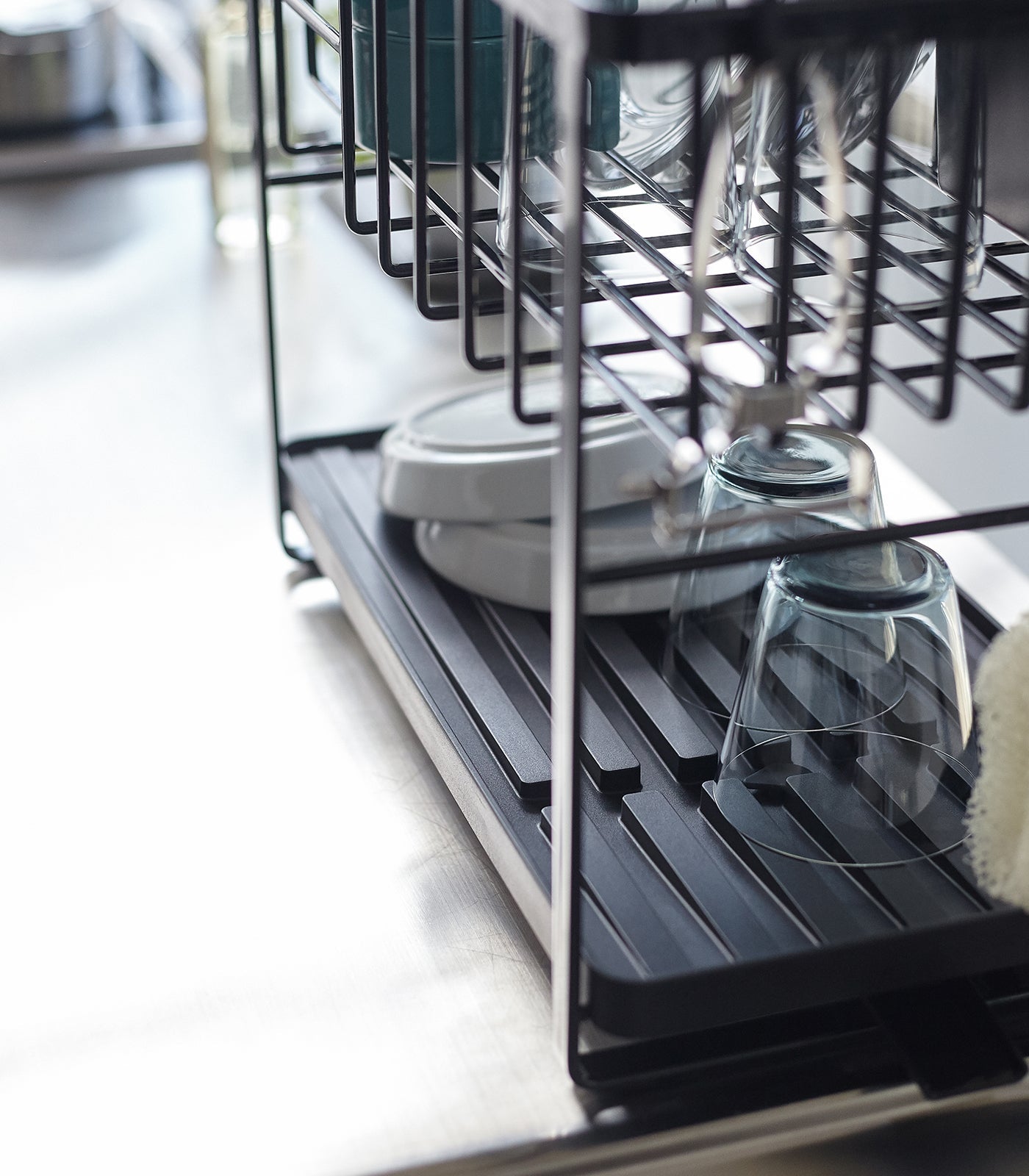Yamazaki Home Two-Tier Wire Dish Rack - Steel