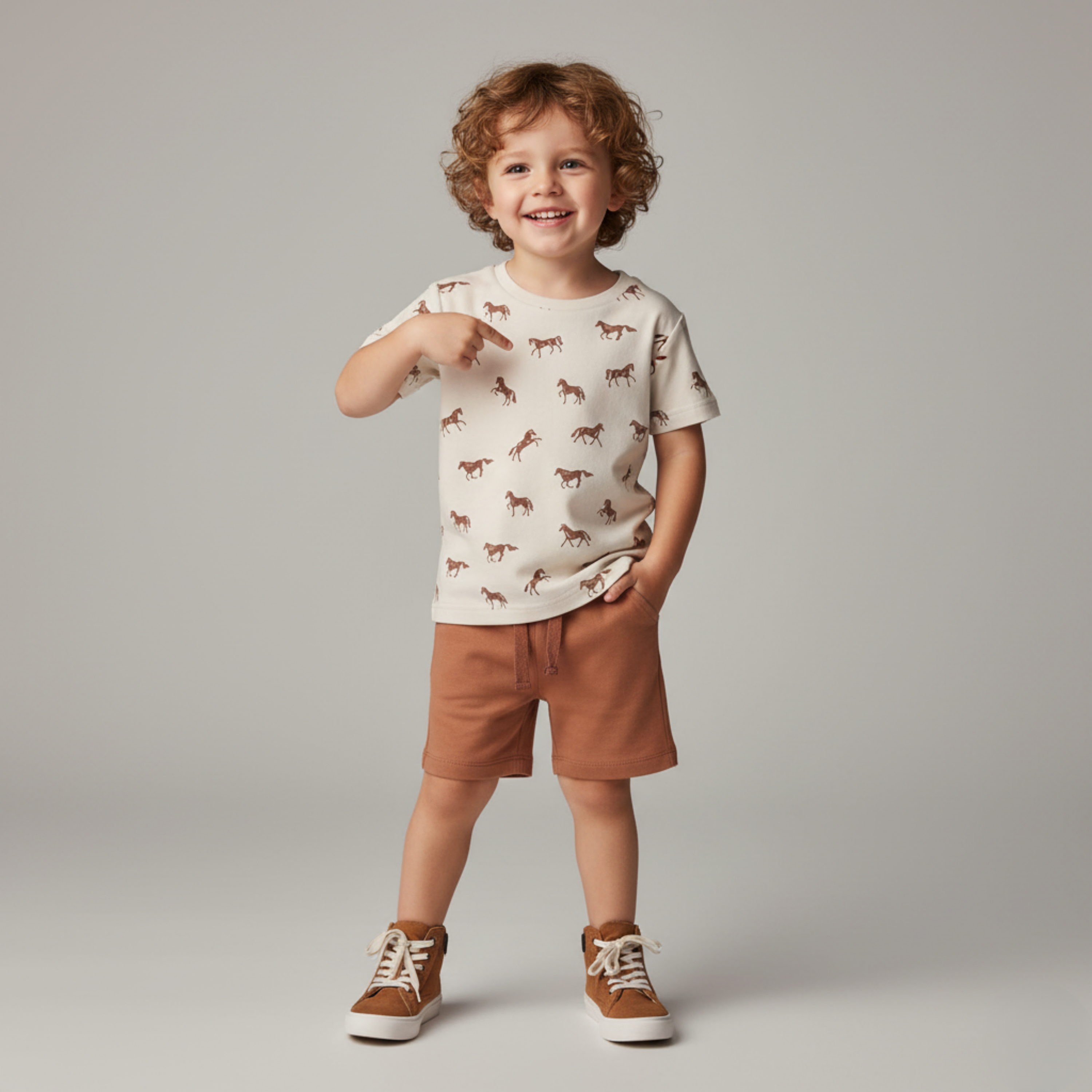 Makemake Organics - Organic Tee & Shorts Set - Horses