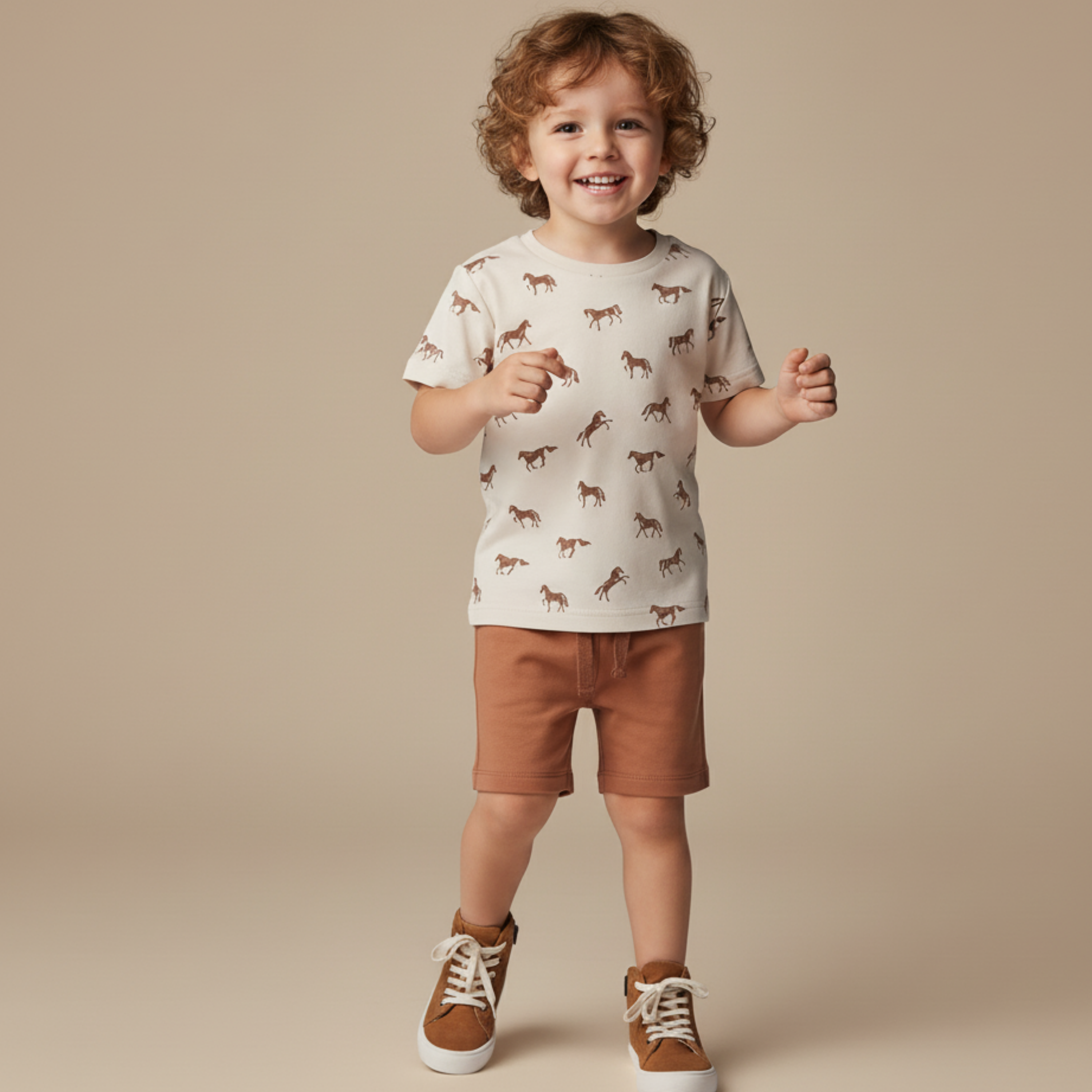 Makemake Organics - Organic Tee & Shorts Set - Horses