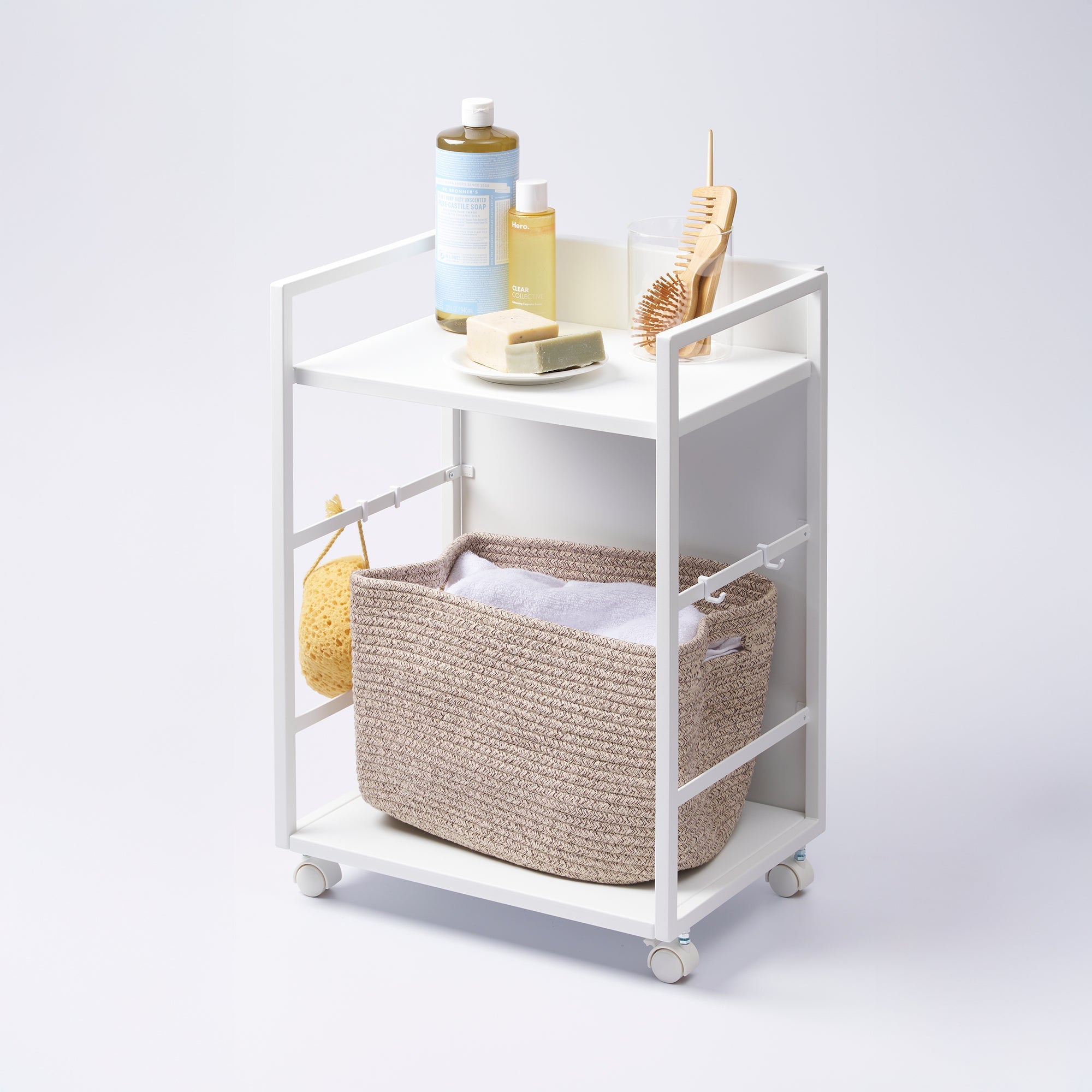 Yamazaki Home Two-Tier Hideaway Storage Cart (24" H)  - Steel